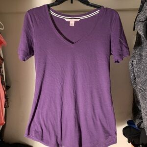 Purple V-Neck Women's Top
